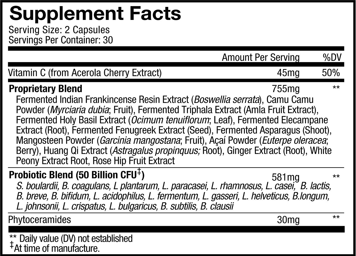 Code Age Skin Probiotic Ingredients