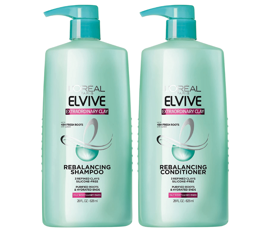 L'Oreal Paris Elvive Extraordinary Clay Rebalancing Shampoo and Conditioner Set 