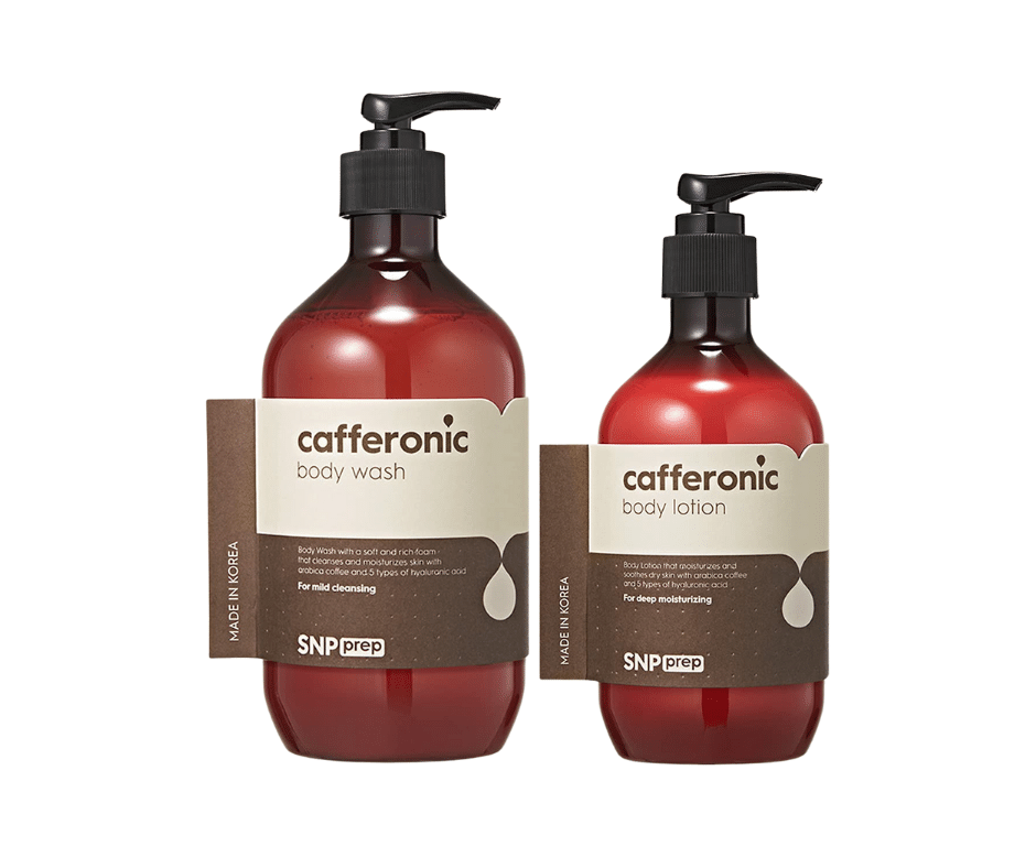 SNP Cafferonic Body Wash and Lotion - Sulfate Free - Gentle Wash