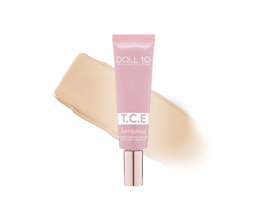 Doll 10 TCE Luminous Super Coverage Serum with Niacinamide - Tinted Foundation 