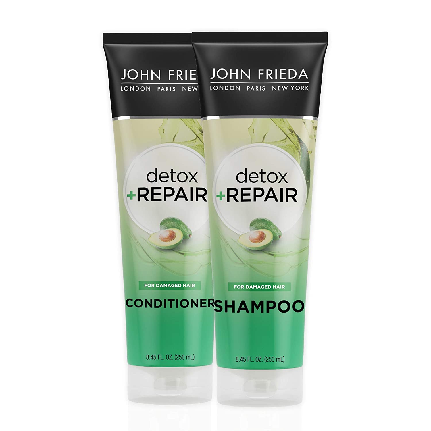 John Frieda Detox and Repair Shampoo and Conditioner Set with Nourishing Avocado Oil and Green Tea